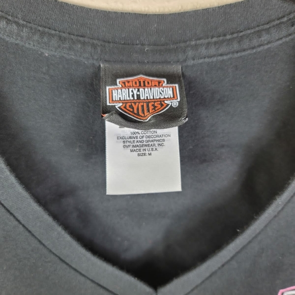 Harley Davidson Motorcycle Woman's short tee Sz M black - Picture 4 of 5
